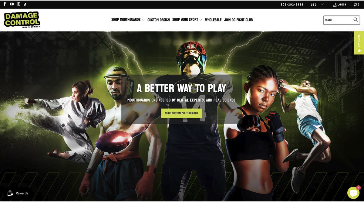 DC Mouthguards website screenshot