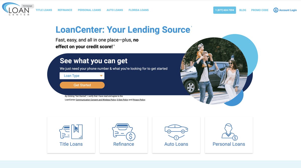 Loan Center website screenshot